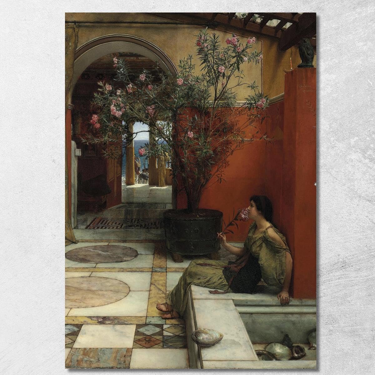 Toile Un Oleandro Lawrence Alma-Tadema, grand tableau 130x90 cm pour habiller un salon