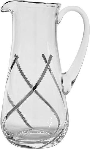 Jarra de agua de lujo VNG-161-PL, cortada con un diseño entretejido pintado a mano de platino de 24 quilates, impresionante jarra diseñada a la