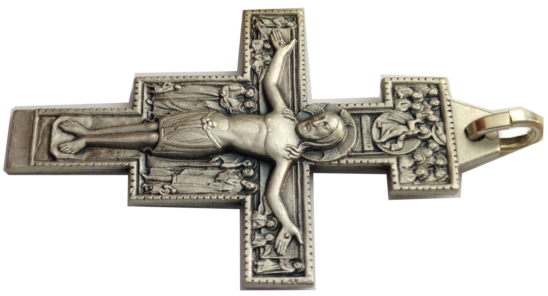 I G J Sankt Damiano Kreuz aus massivem 925er Silber