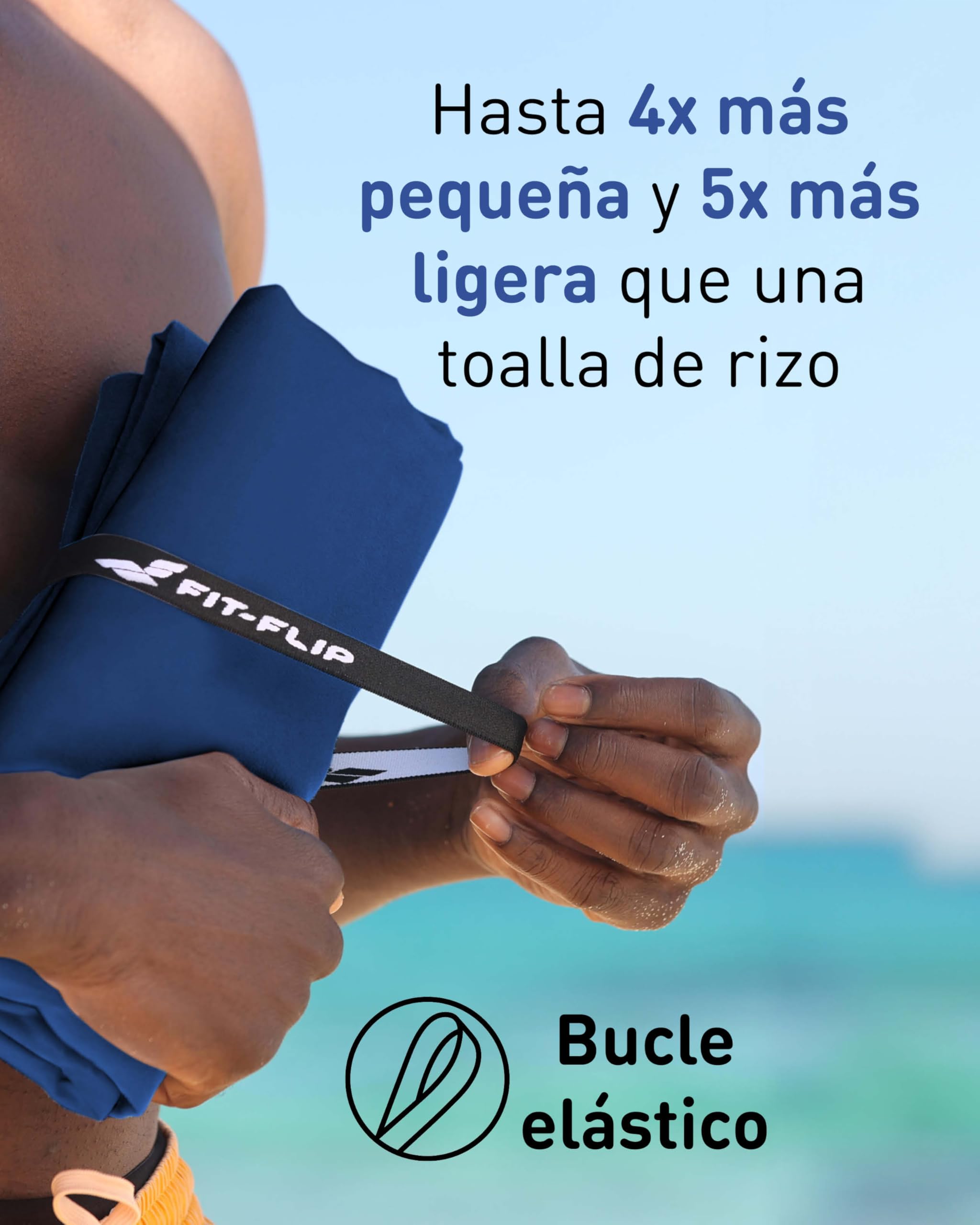 Fit-Flip Toalla Microfibra Gimnasio - compacta, Ultraligera y de Secado rápido – Toallas para Gym, Piscina, Viaje, Natacion y Playa Grande
