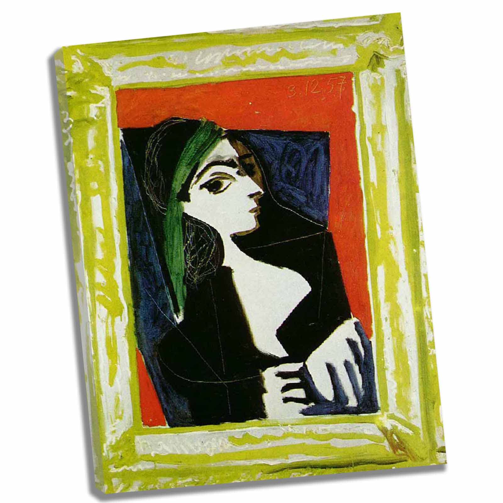 Amazon.co.jp: Pablo Picasso-Portrait of Jacqueline キャンバス絵画 