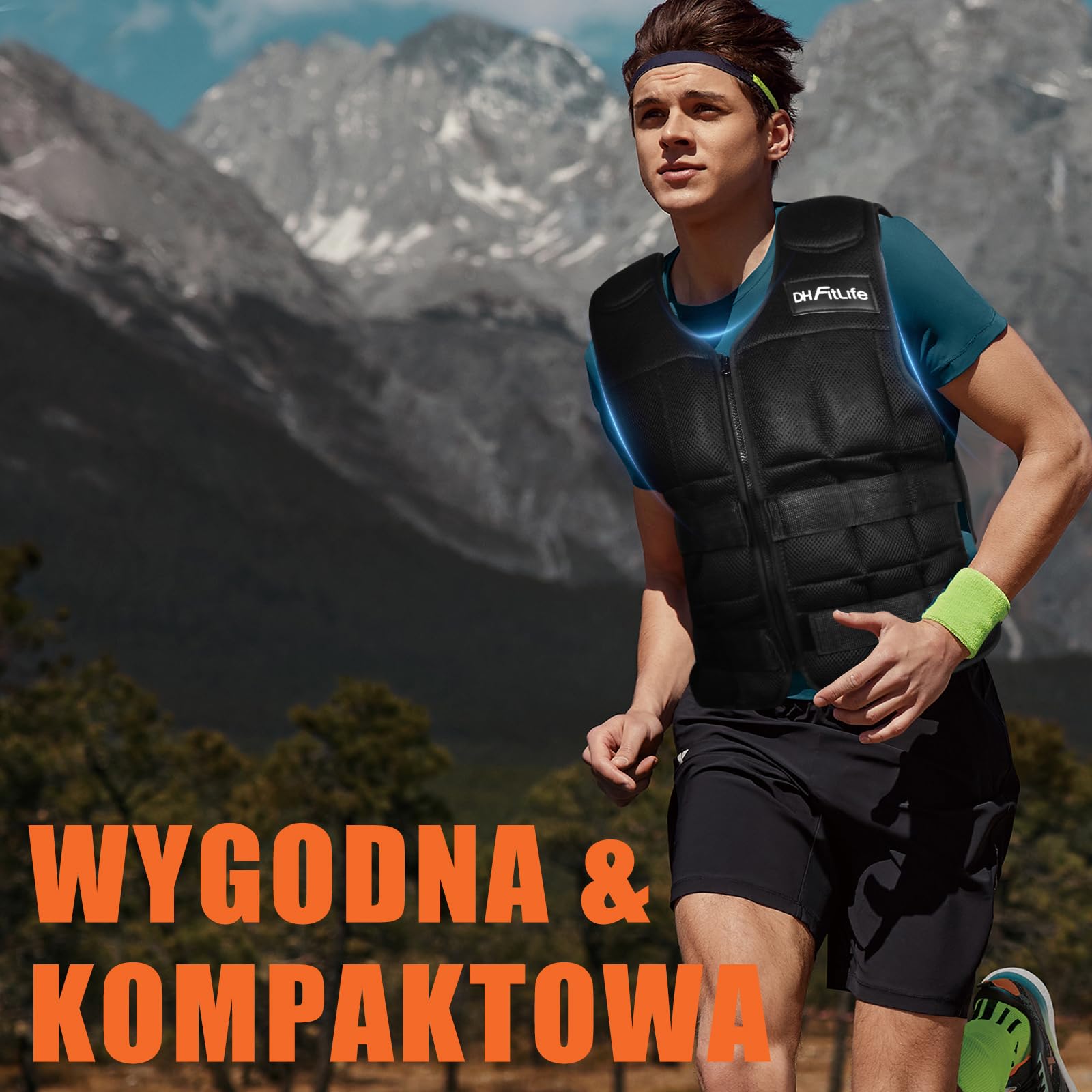DH FitLife Regulowana Kamizelka Obciążeniowa z Regulowanym Obciążeniem 10/20/30 kg – do Budowy Mięśni, Treningu Siłowego i Wytrzymałościowego, na Crossfit i Bieganie dla Kobiet i Mężczyzn