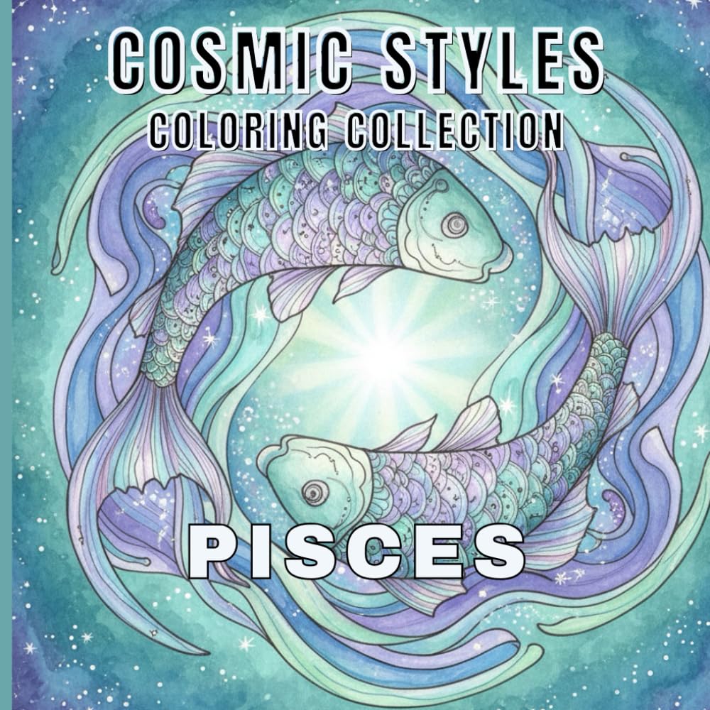 Pisces Coloring Book for Adults: Relaxing Zodiac Mandalas, Dreamy Astrology Art & Mystical Pisces Designs for Stress Relief and Mindfulness (Cosmic Styles Coloring Collection)