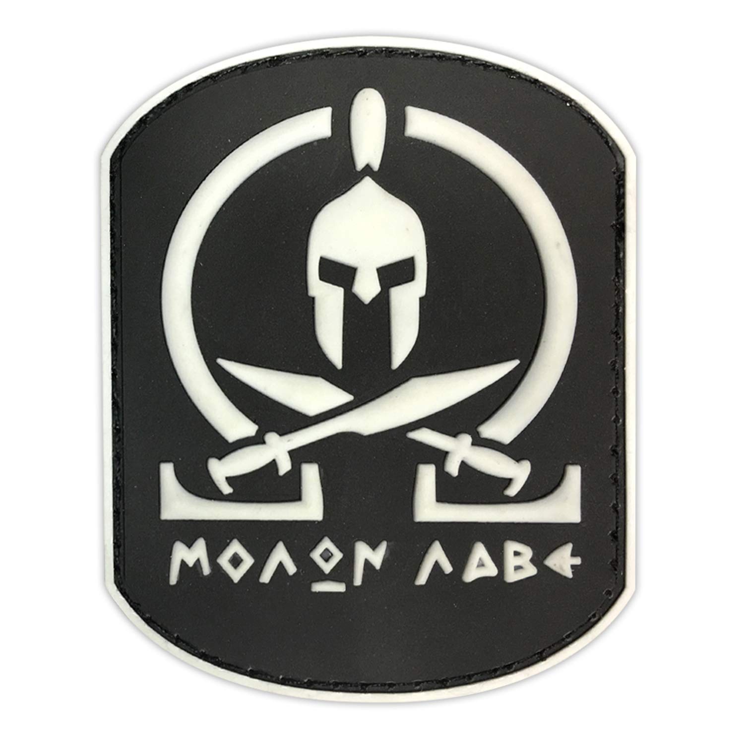 Morton Home Molon Labe Fastener Patch | Airsoft Paintball Tactical Military Rubber Badges PVC Rubber 3D Morale (White)