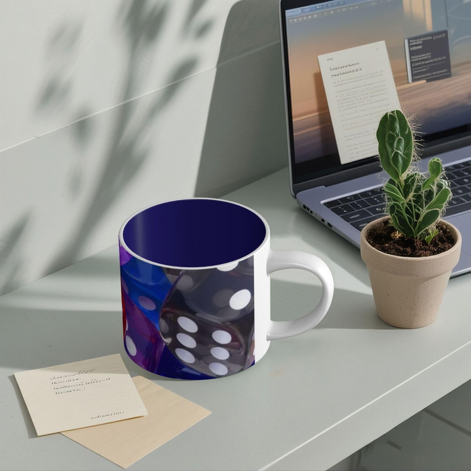 Games Dice Set Bedruckte Große Kapazität Keramik Tassen Kaffeetasse