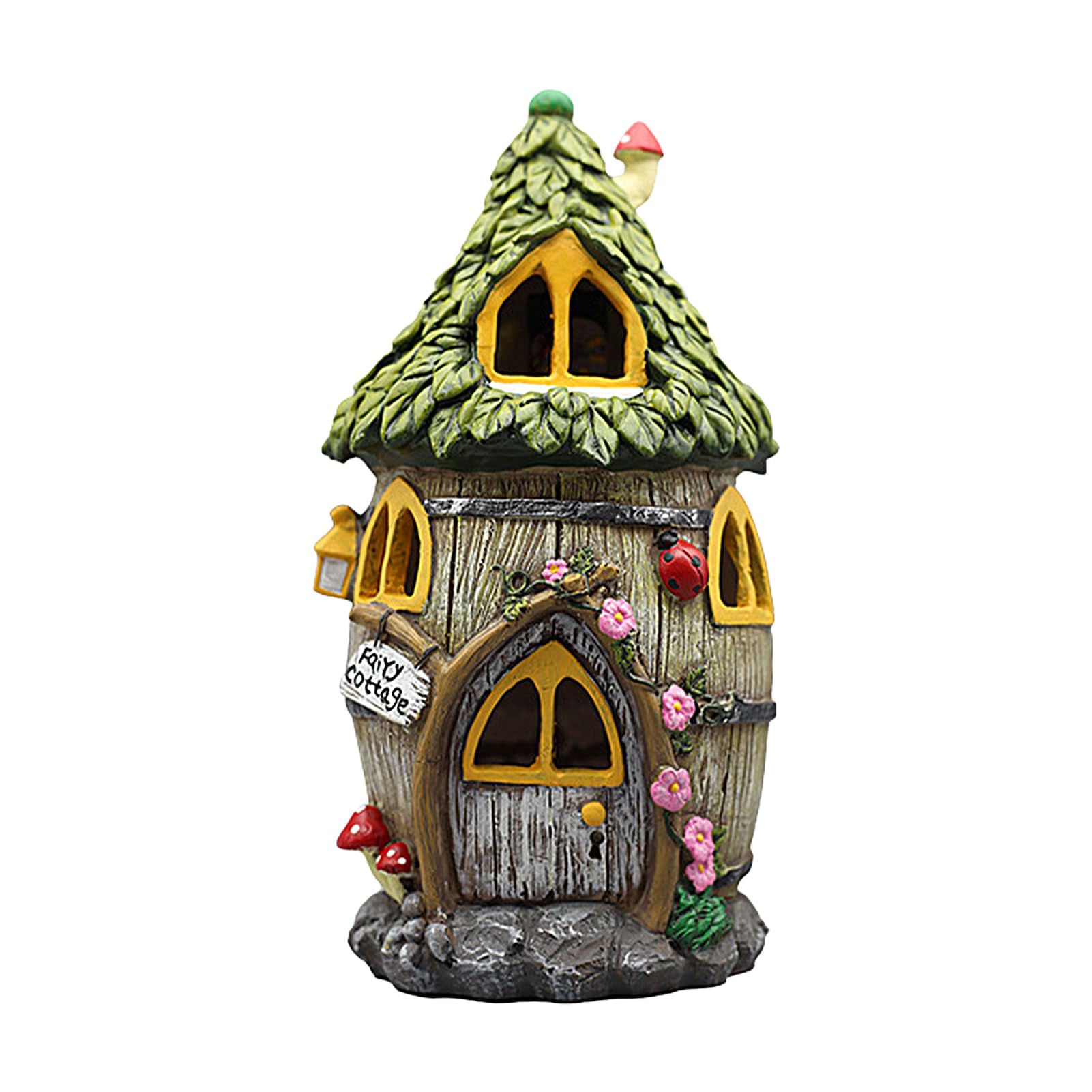 Casa de Solar - Estatuas de jardín con luz Solar | Estatuas Exteriores | decoración de Halloween para Patios, callejones y Espacios Exteriores