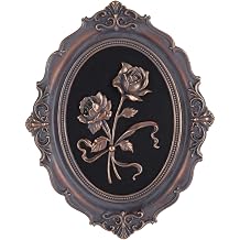 Vintage Wall Decor Art - 10" Antique Gold Resin Relief Sculpture,Victorian Style Framed Aesthetic Wall Hanging,Small Dark Moody Gothic Decor for Bedroom,Living Room & Hallway,Old Money Accent Piece Rose