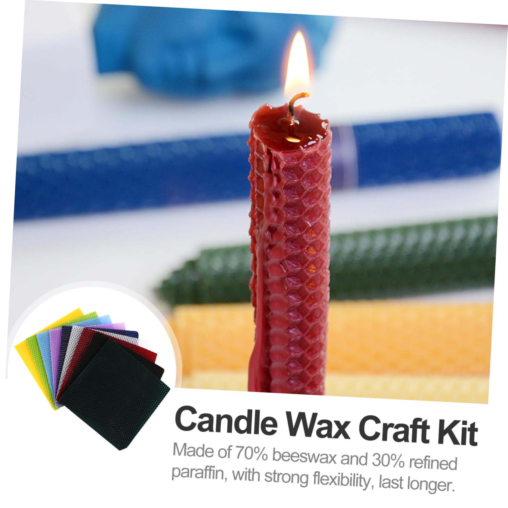 KONTONTY 9pezzi Kit Per Creare Candele Cera Api Con Fogli Favo Colorati Materiale Naturale Per Attività Familiari e Progetti Creativi