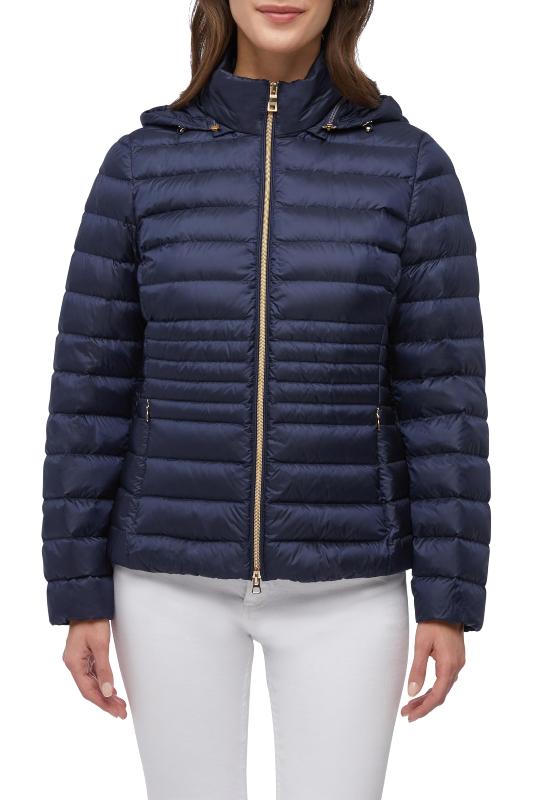 Geox Woman D JAYSEN DOWN Jacket NAVY BLZER_38, granatowy blezer, 32