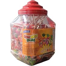 Glass Jar - Pack of 100 - Colombina Bon Bum - Pallets with Assorted Rubber Cores 4 Flavours Lulo Strawberry Red Strawberry and Mandarin 1700g Tin Pack of 100