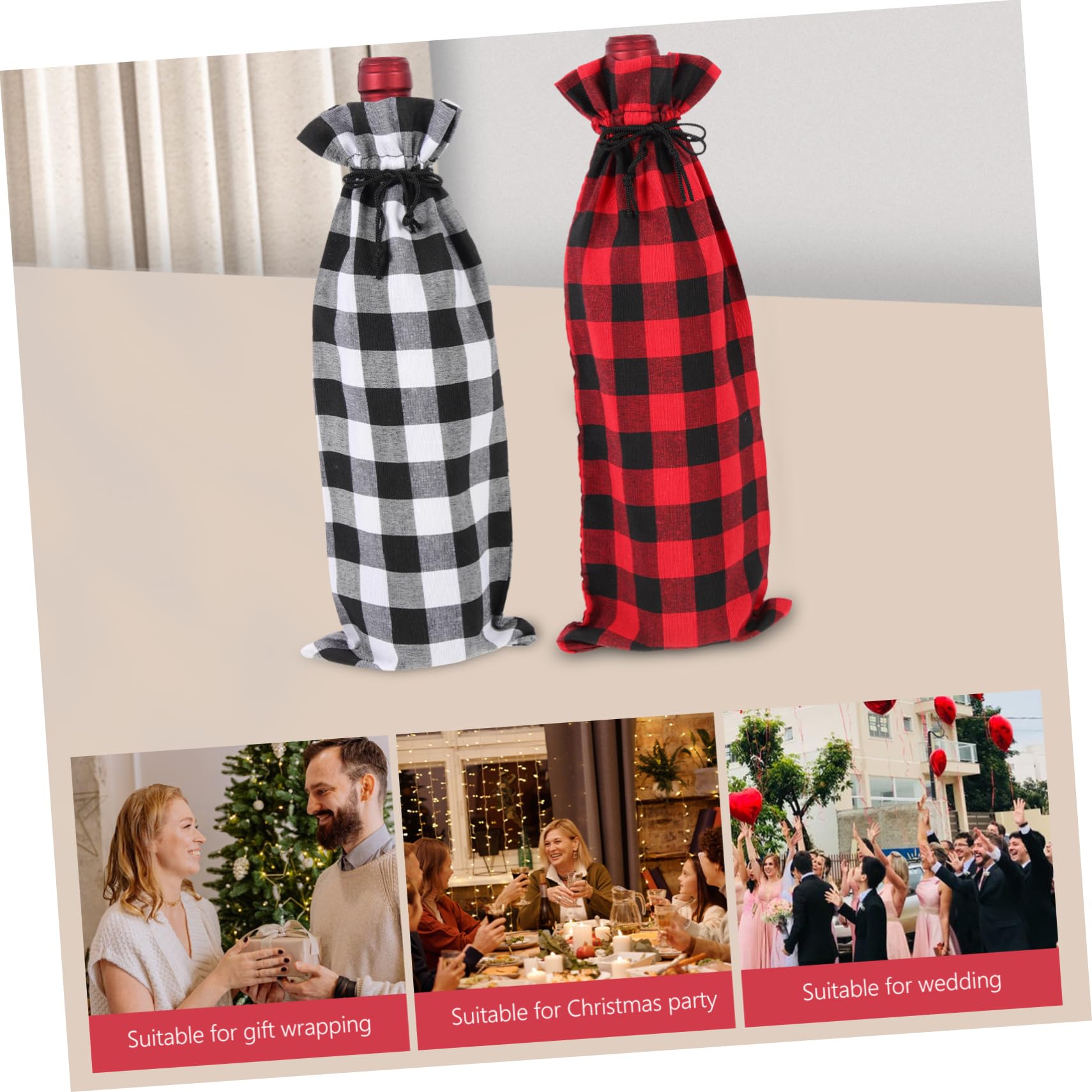 TOPBATHY STK Weinverpackungsbeutel Flaschentasche Beutel Für Weinflaschen Tasche Für Weinflaschen Weihnachtsgeschenktüten Weinbeutel Für Partys Weihnachtstasche Bettwäsche Aus Baumwolle