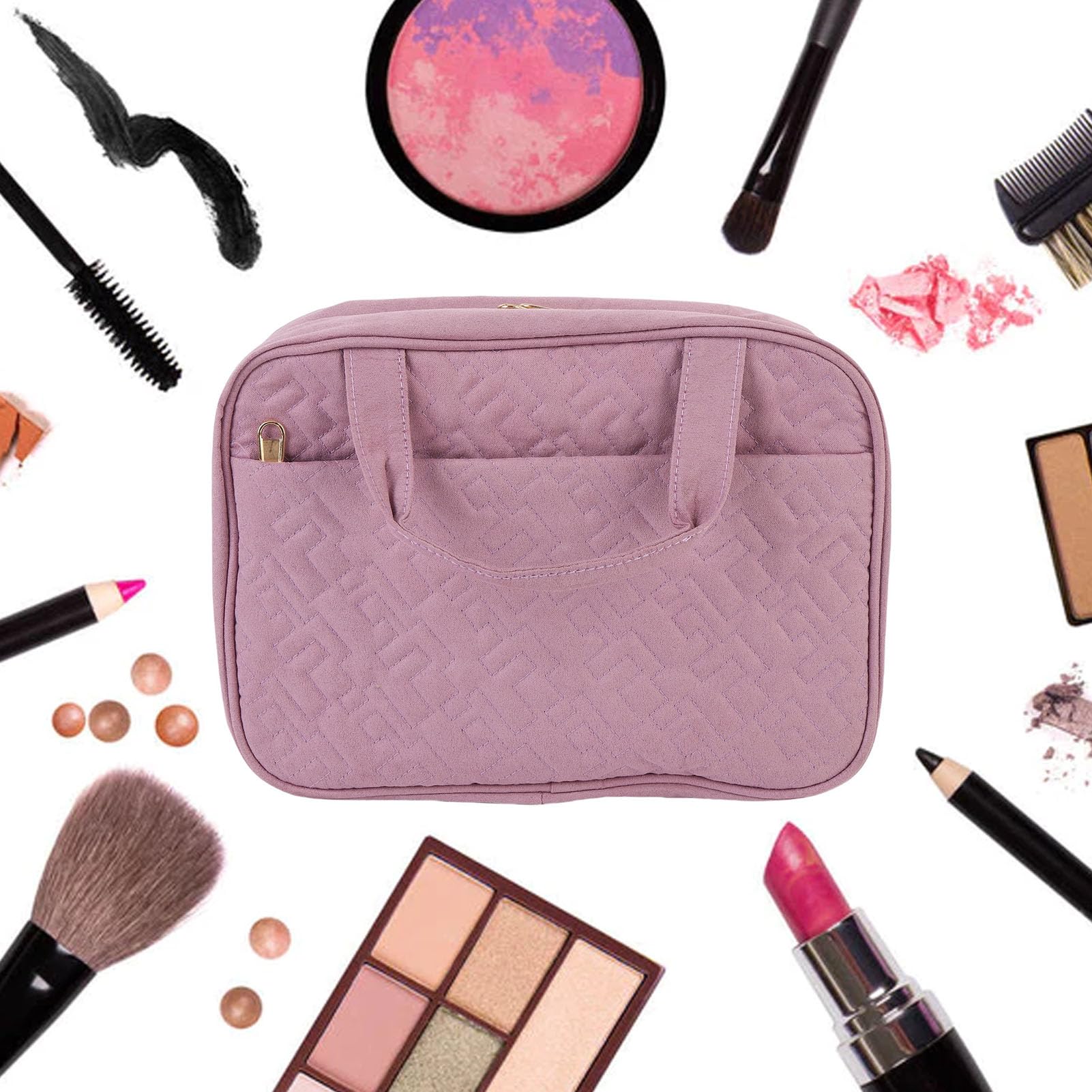Borsa Toilette Viaggio, Borsa per Cosmetici con Gancio per Appendere (Purple) | Design a prova di acqua, borsa per il trucco da appendere per contenere shampoo, balsamo, pennelli, cosmetici