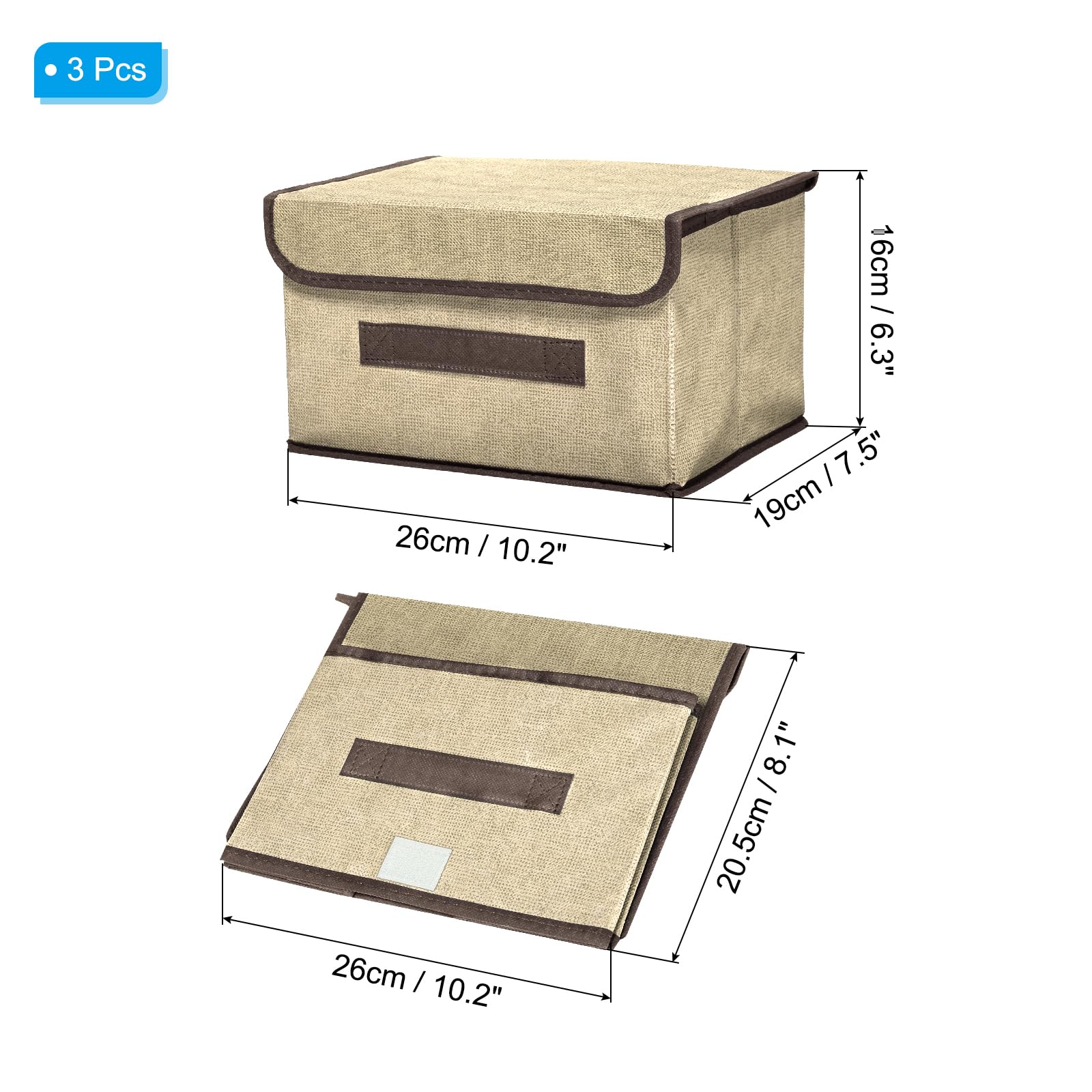 PATIKIL Fabric Collapsible Storage Bin 10.2 x 7.5 x 6.3 Inch - Image 2