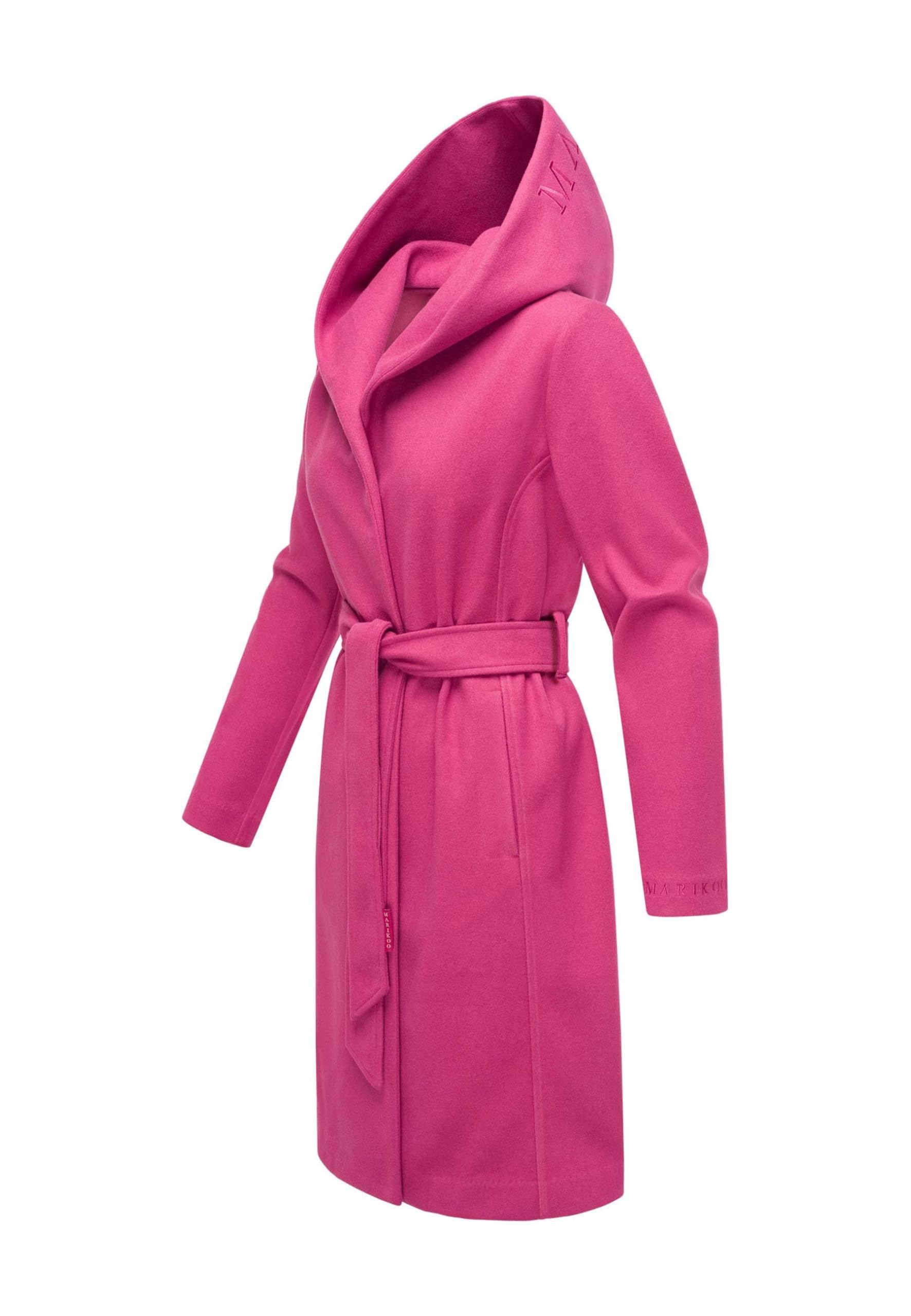 MARIKOO Cappotto da donna per le mezze stagioni (XS-3XL) – Elegante cappotto con cintura in vita, cappuccio oversize, giacca calda da donna – N046