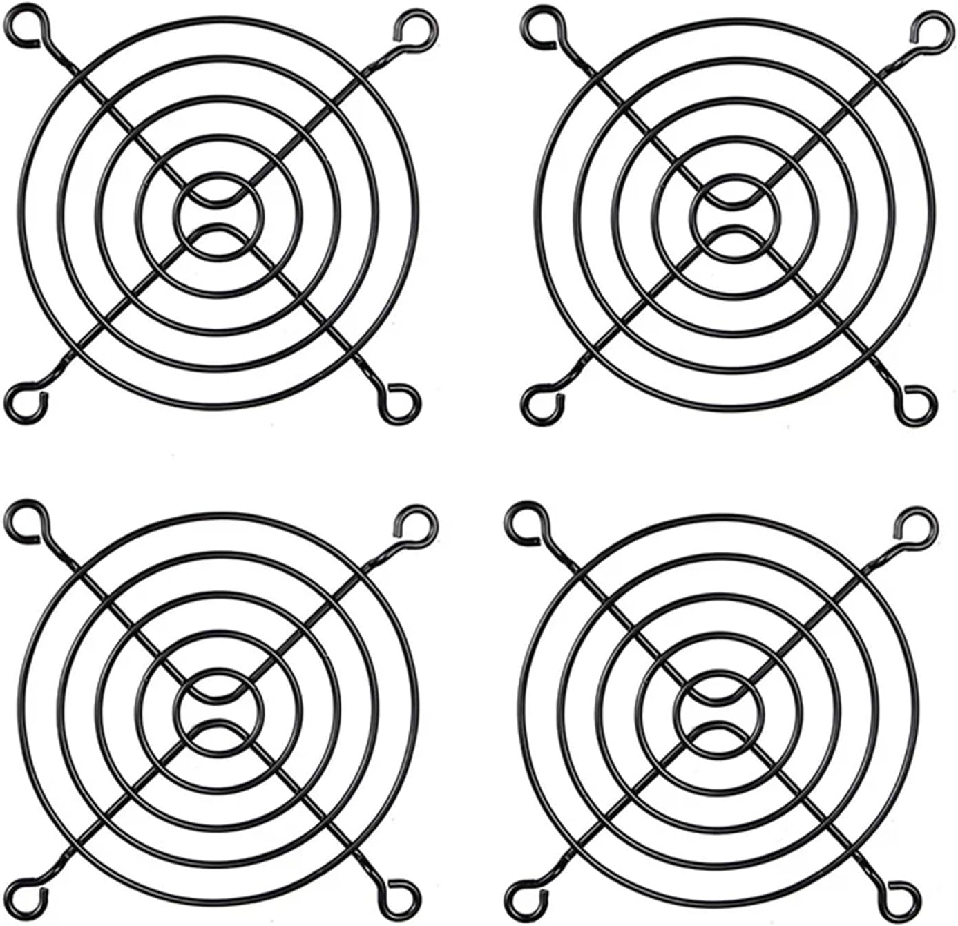 30 Pieces 80mm Fan Grills 80mmx80mm Black Metal Wire Finger Guard for CPU Fan DC Fan Grill Guard Protector Nickel Plated