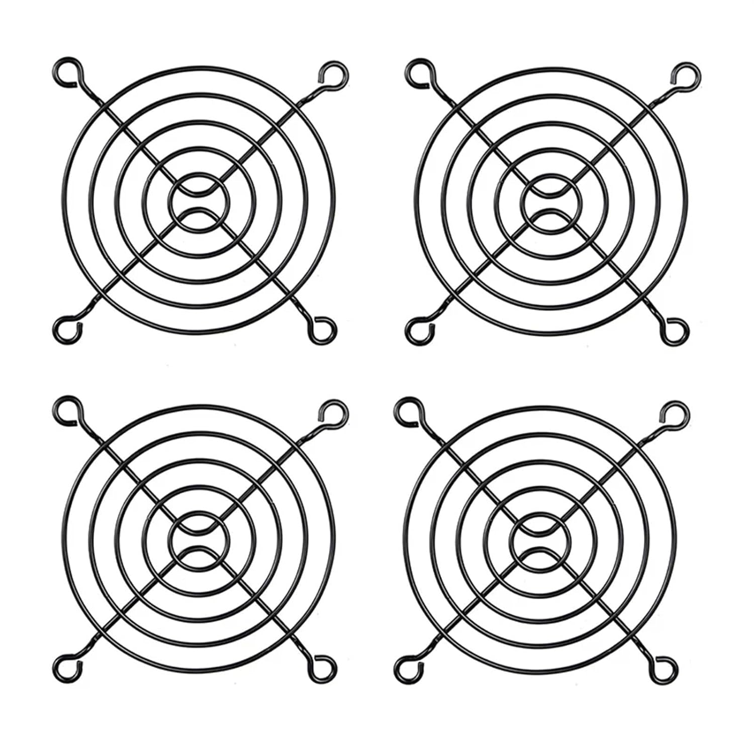 30 Pieces 80mm Fan Grills 80mmx80mm Black Metal Wire Finger Guard For CPU Fan DC Fan Grill Guard Protector Nickel Plated