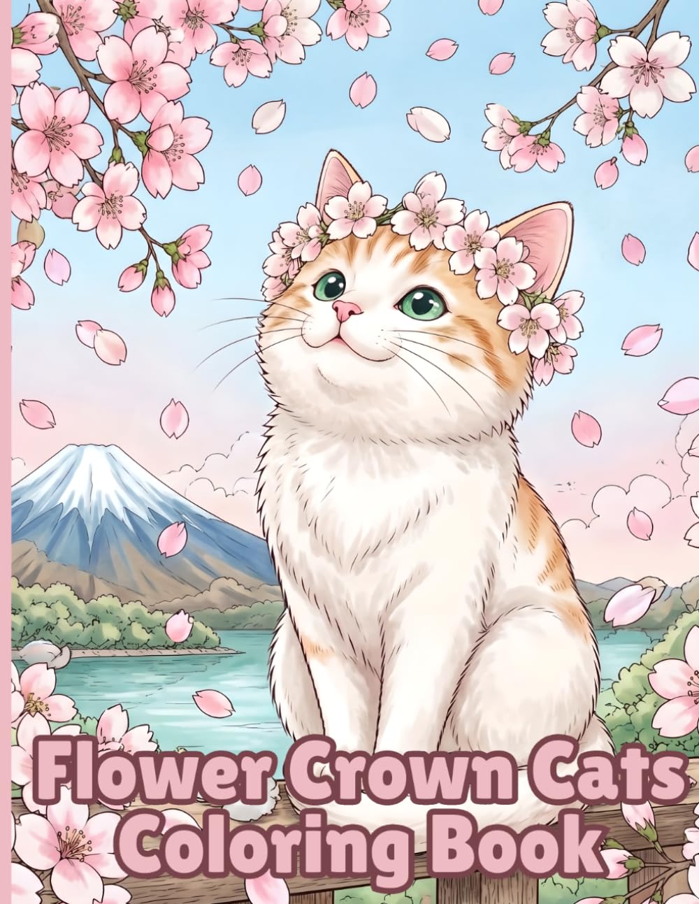 Flower Crown Cats: Charming Cats Wearing Flower Crown Headbands Coloring Book