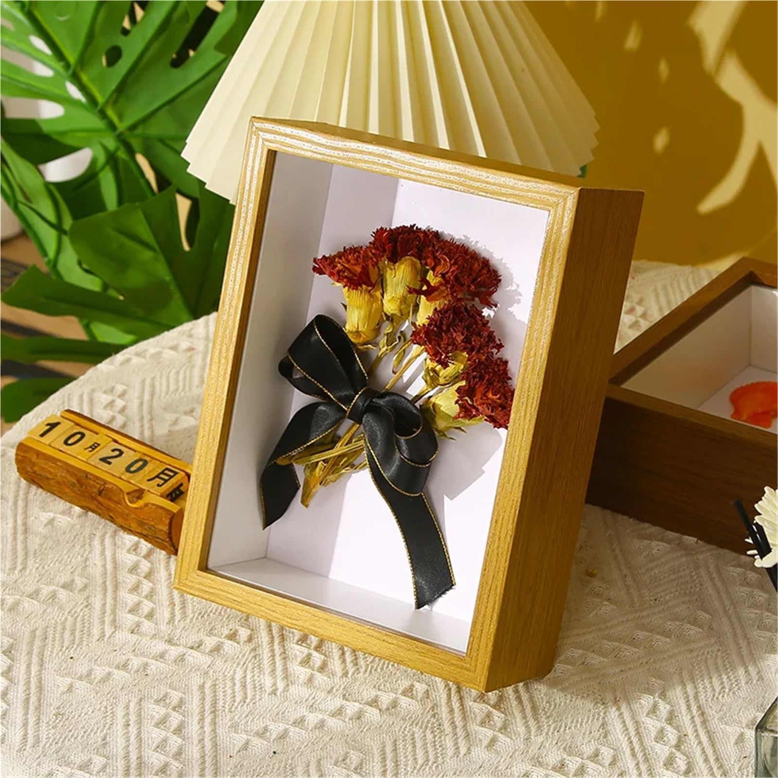 Shadow Box, 2 cornici 3D da 17,8 cm, 3 cm x 5 cm, per foto e campioni di fiori secchi, fai da te, lavori manuali, cornice in legno (noce, profondità 5 cm)