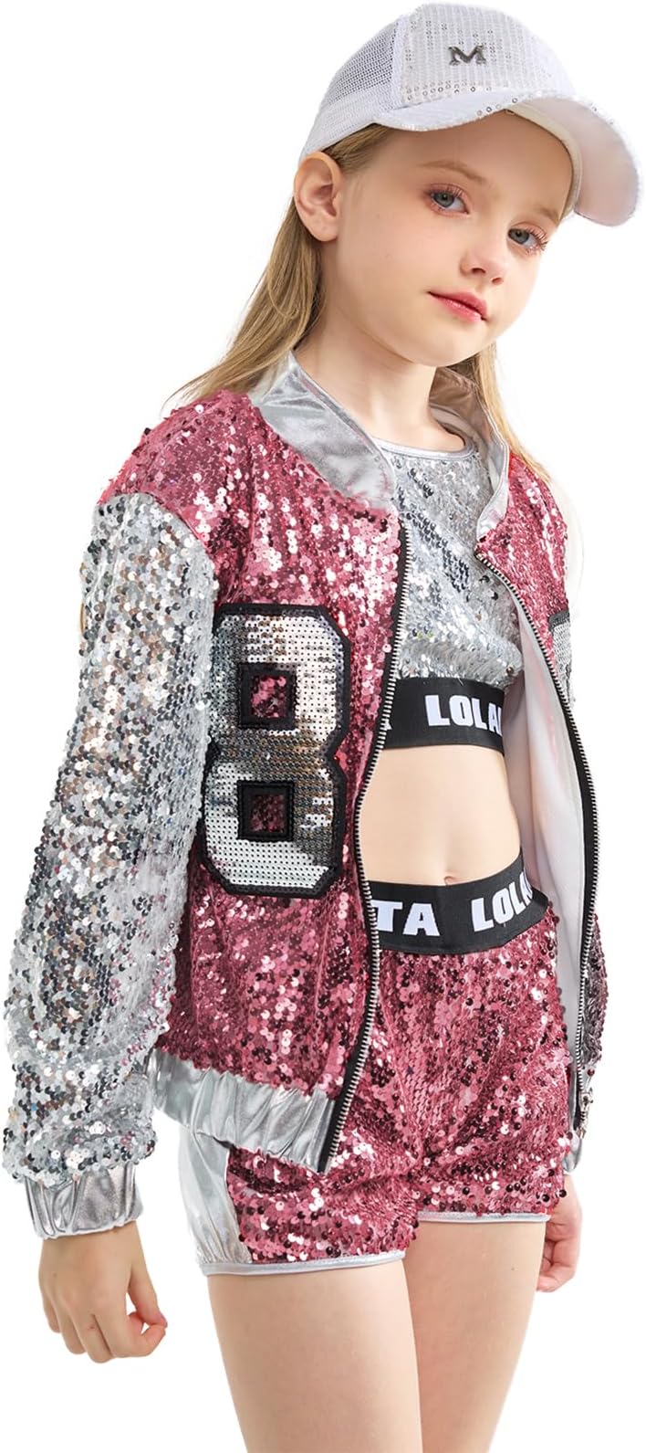 Girls Sequin Dance Costume, Sparkle Hip Hop Jazz Dance Dresses, Modern Dancing Outfits 4-16