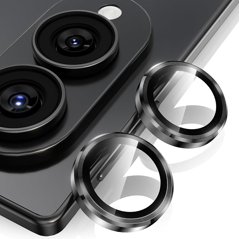 Camera Lens Protector for Samsung Galaxy Z Fold 8, [12X Stronger Adhesion] Individual Anti Scratch Metal Ring Tempered Glass Camera Lens Cover for Z Fold 8 Accessories 2026 (Black)