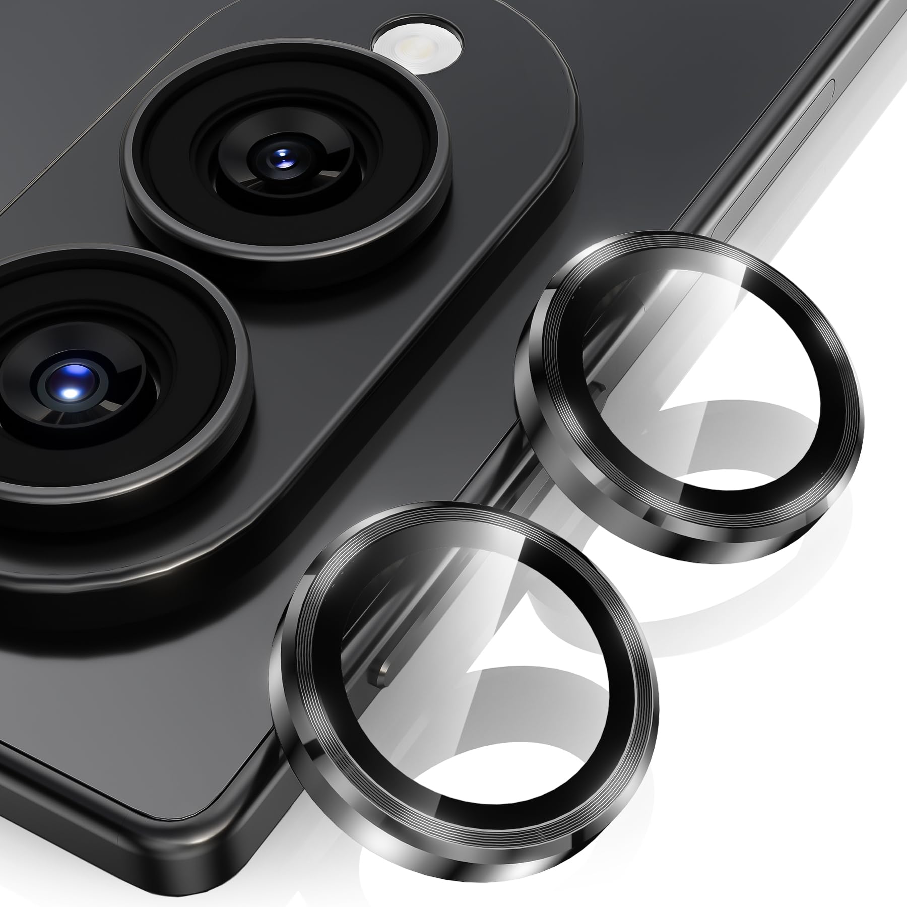 YWXTW Camera Lens Protector for Samsung Galaxy Z Fold 8, [12X Stronger Adhesion] Individual Anti Scratch Metal Ring Tempered Glass Camera Lens Cover for Z Fold 8 Accessories 2026 (Black)