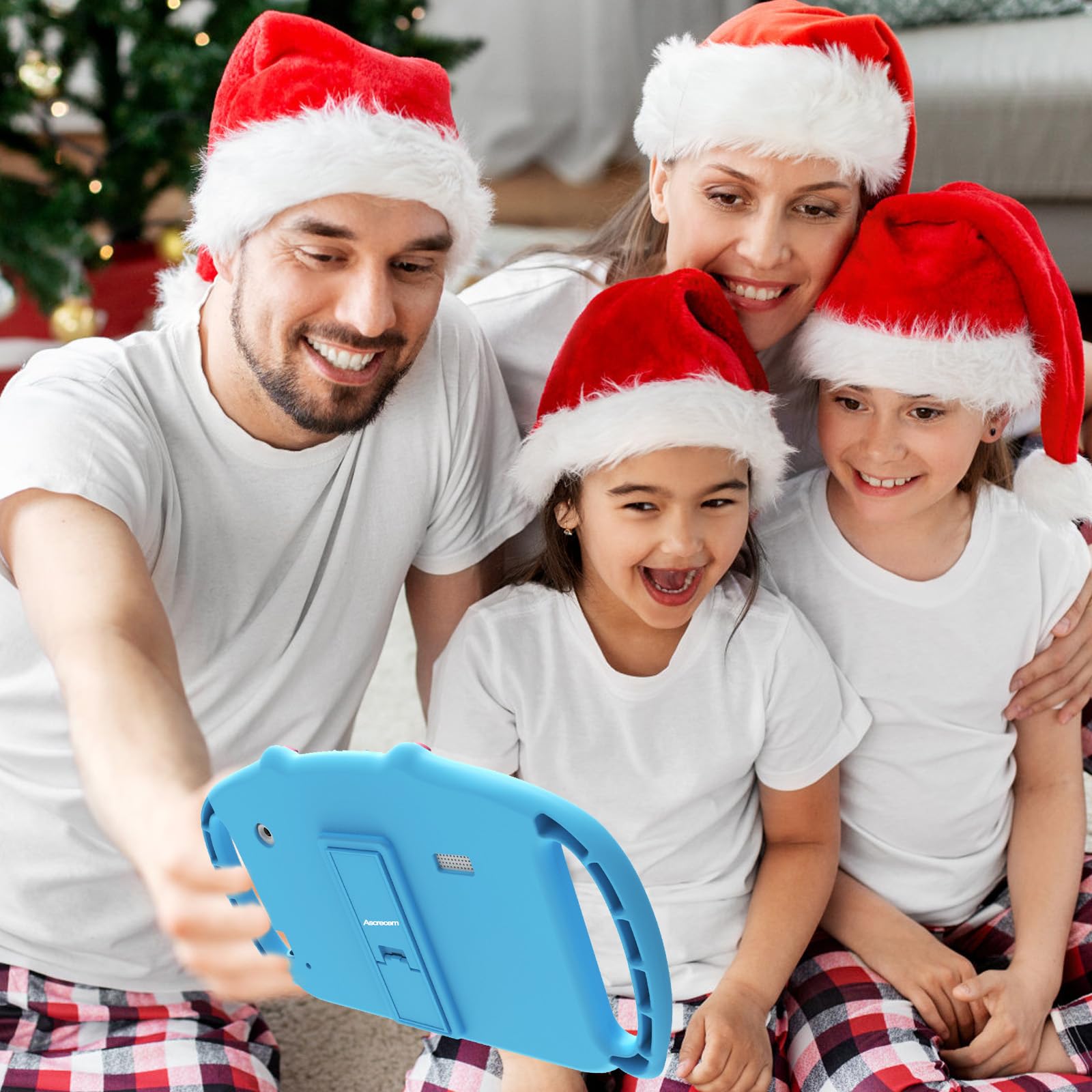 ascrecem Tablets 7 Pollici Tablet Bambini Android Tablet per Bambini con WiFi Bluetooth Controllo Parentale Quad Core 2GB RAM 32GB ROM Giochi Educativi Preinstallati 3 a 14 anni Ragazzo(Blue)