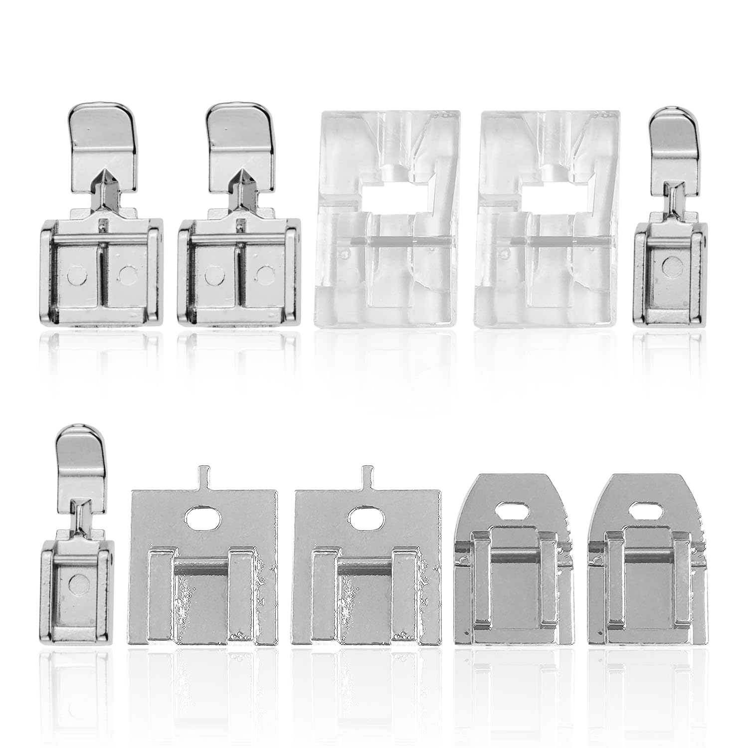 Rnskfg Silver 10 Pieces Of Sewing Machine Pressing Feet, Household Sewing Machine Accessories, Sewing Tools, Sewing Parts Replacement.