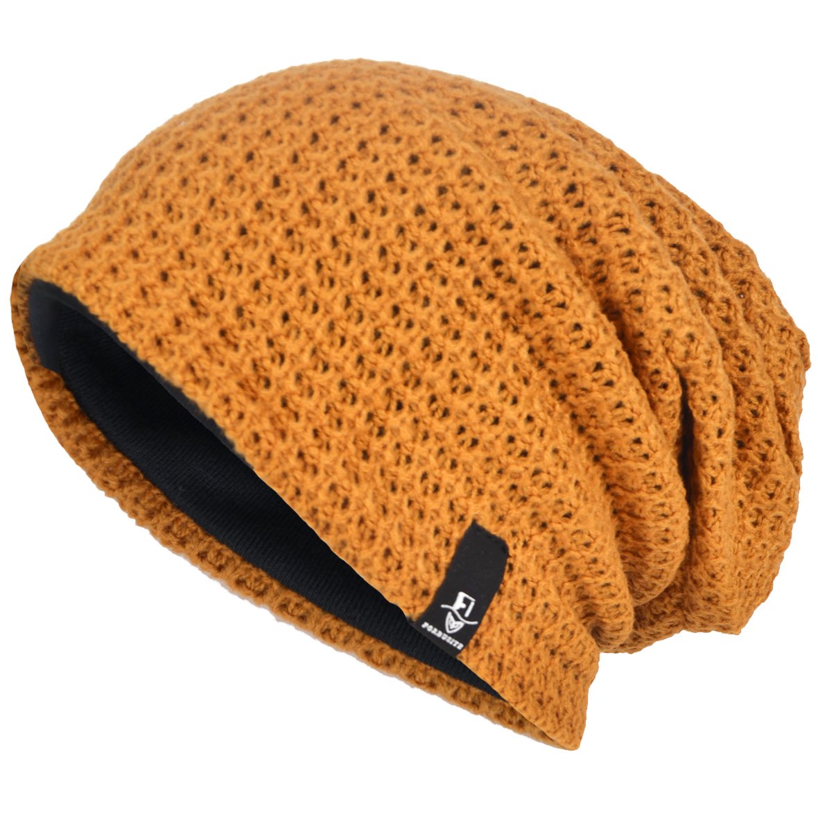 VECRY Men's Crochet Slouchy Beanie - Rasta Style Knit Cap For Summer & Winter - View #11