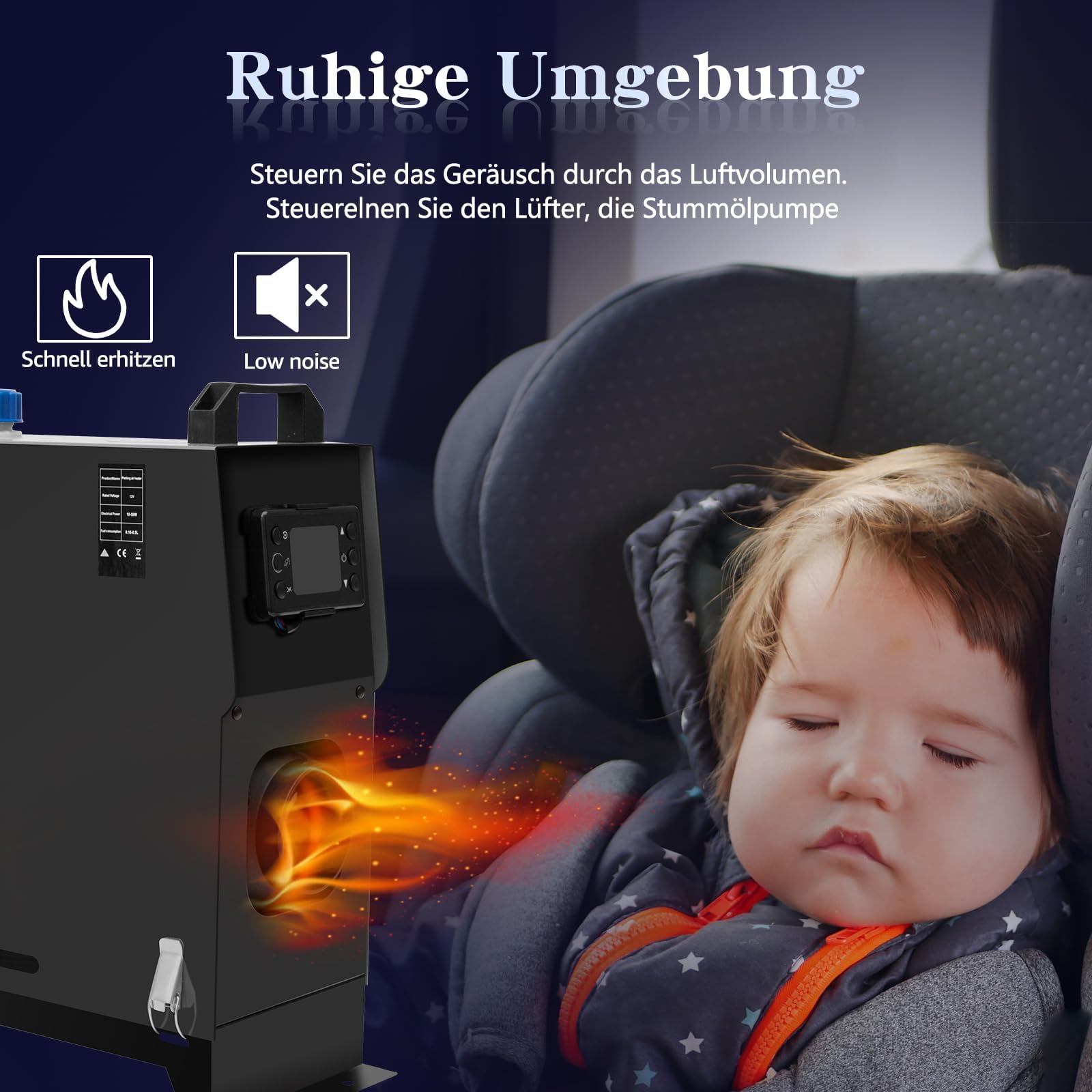 8KW All-in-One Standhezung Diesel Luft Dieselheizung Energieeffizient, 12V Diesel Lufterhitzer, Leise mit Fernschalldämpfer und LCD Anzeige, Standheizung für Auto RV Boote LKW Wohnmobil Bus