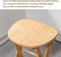 Vista 5 de Taburete plegable de 24 pulgadas, taburete de cocina plegable de madera sin respaldo para isla de cocina, sillas plegables de altura de mostrador