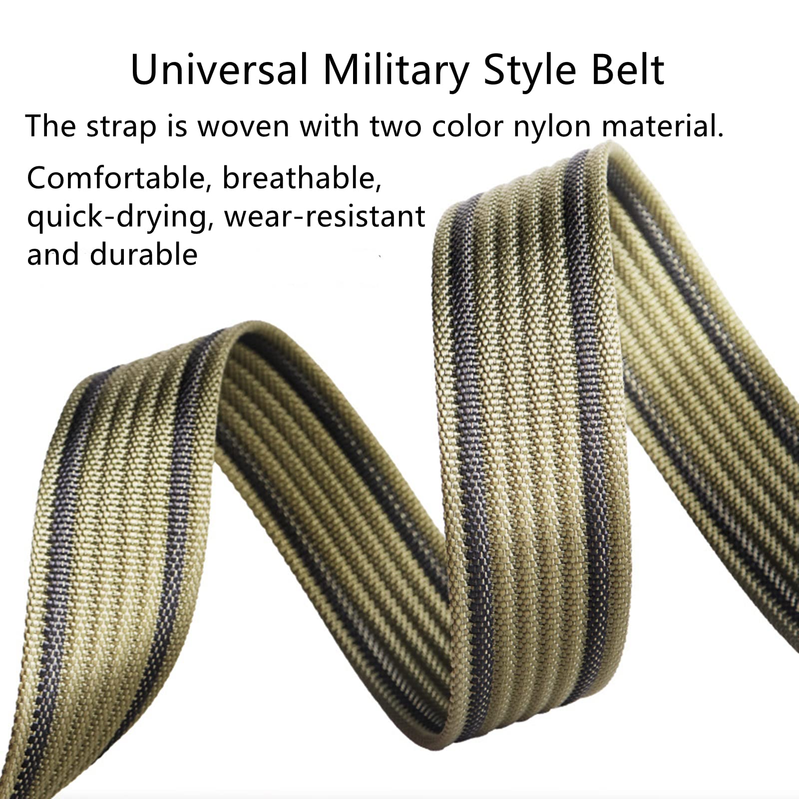 Cinturones para Hombres Cinturón Trenzado, Cinturones for Hombres y Mujeres, cinturón de Lona de Nailon Militar táctico con Hebilla de plástico, Paquete de 2(Green/Black+Green/Blue,165CM/65)