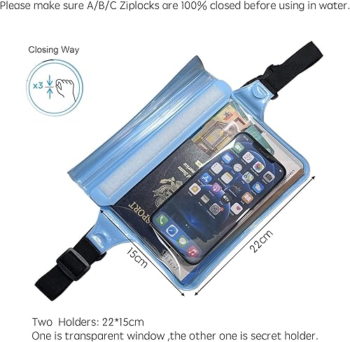 Miniatura 3 de DRLOKPAK Riñonera impermeable con soporte secreto, mantiene tu teléfono, billetera Kindle, reloj y objetos de valor secos, perfecto para surf,