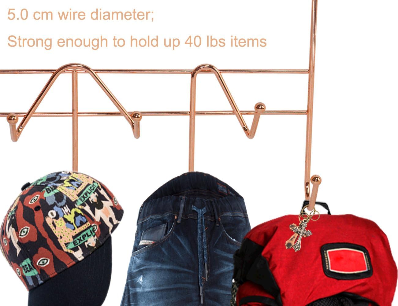 Superbpag Over The Door Hooks Rack Organizer for Hanging Coats, Hats, Robes, Clothes or Towels - 9 Hooks