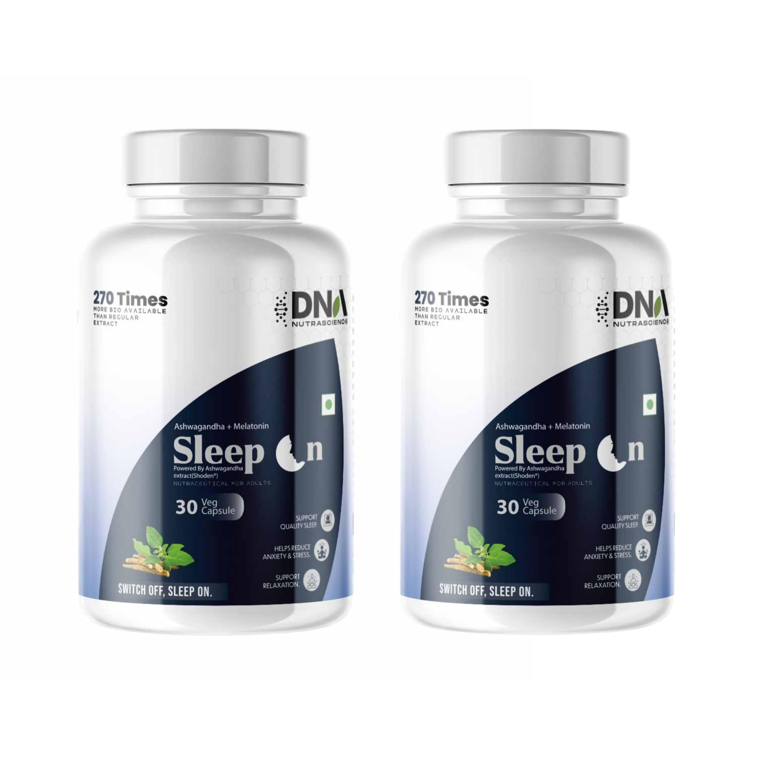 Sleep On with Shoden Ashwagandha, Melatonin & Herbal Extract Blend, Unflavoured, 60 Capsules (Pack of 2)-image-21