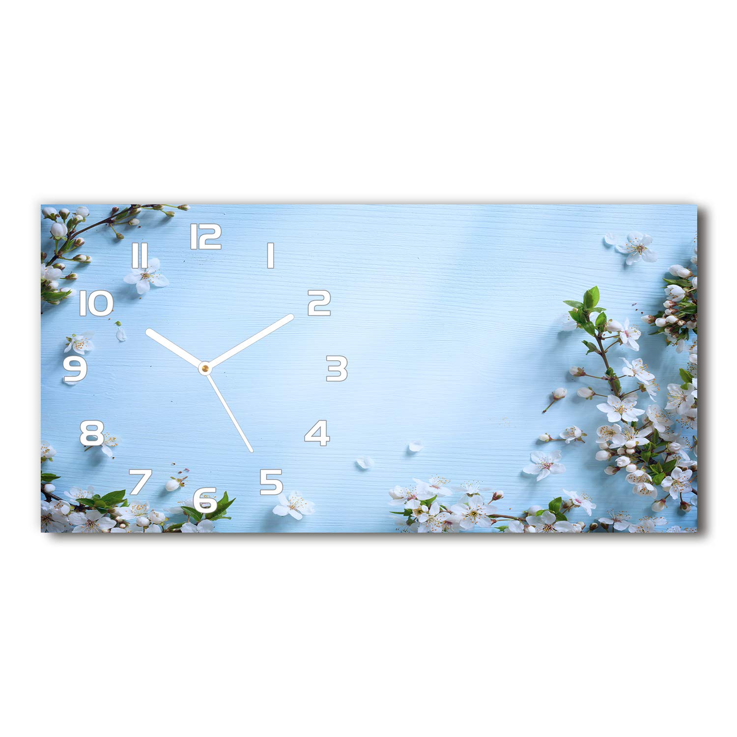 Horloge en verre 60x30cm Tulup cerise blanche sur pied