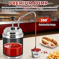 Vista 2 de Dispensador de queso Nacho con bomba de acero inoxidable, calentador de queso de 2.6 cuartos de galón, dispensador de bomba de queso caliente