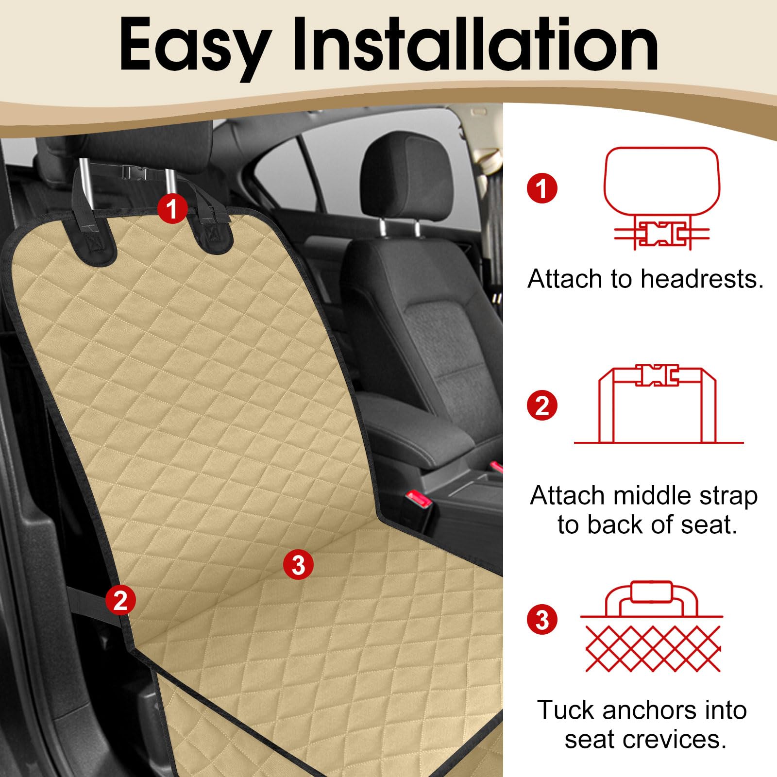 2-Pack Waterproof Dog Car Seat Cover For Front Seats – Non-Slip, Scratch-Proof, Fits Cars, Trucks & SUVs