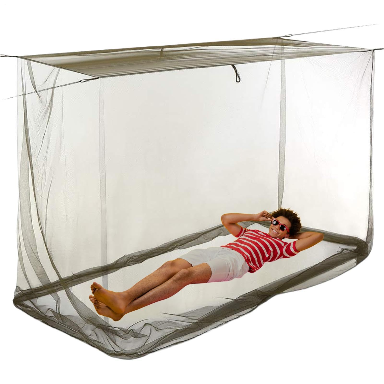 Zanzariera Personale Baldacchino Rettangolare Portatile | Zanzariera Antimosche Da Esterno Per Portico Per Balcone, Per Viaggi, Escursionismo, Zaino In Spalla, Relax, Sonno E