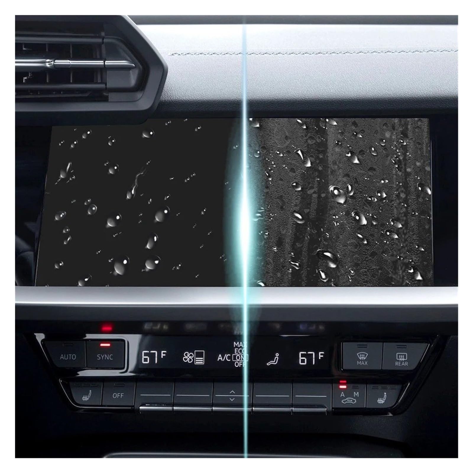 Displayschutzfolie für Autonavigationssystem Audi A3 2023-2024, gehärtetes Glas, Schutzfolie Mittelkonsole, GPS-Navigationsbildschirm, Armaturenbrett, Schutzdisplay (12,3 Zoll)