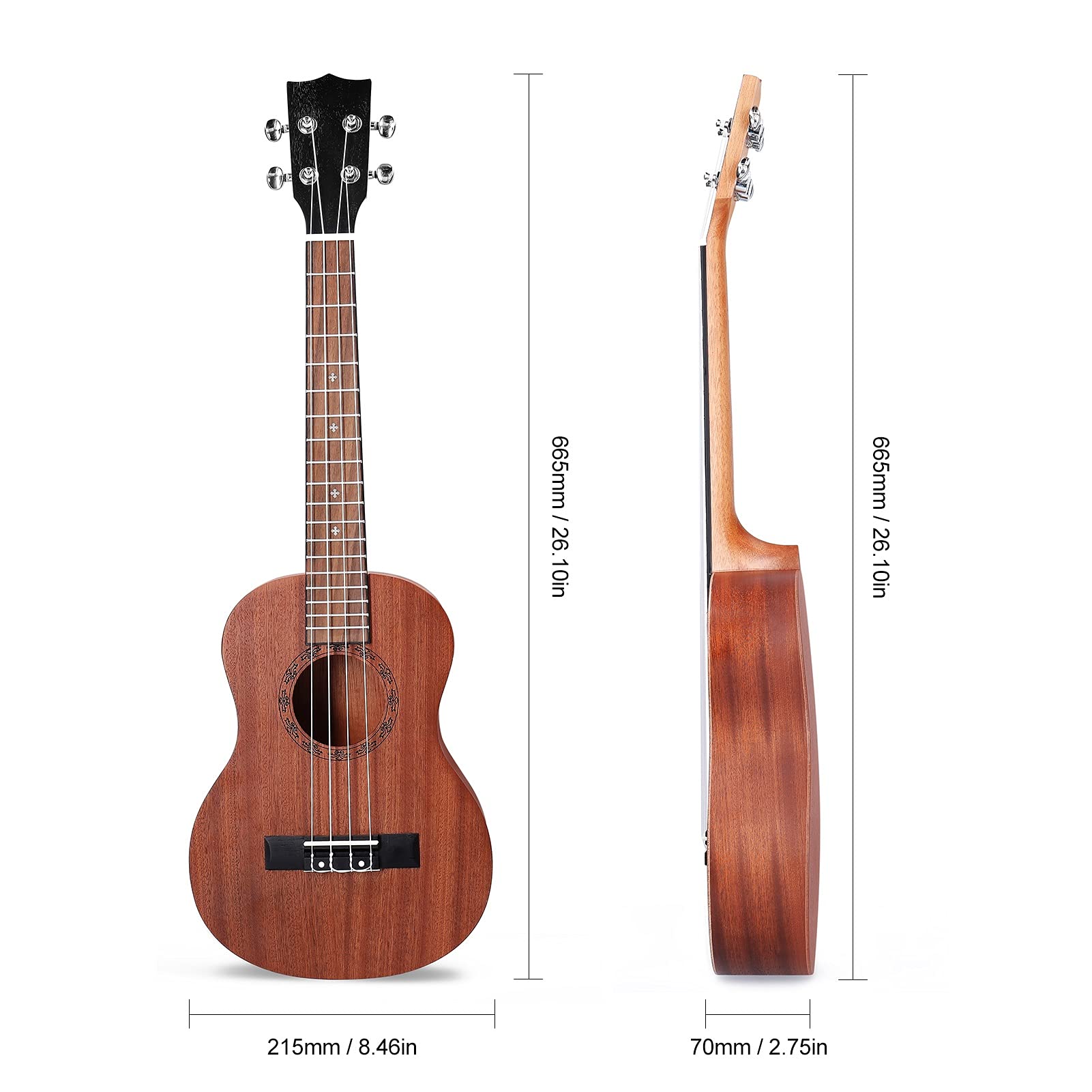Ukulele 26 Pollici Imitazione Wood Ukulele 4-String Portable Kids Guitar Ukelele Mini Chitars Pick Strumenti A Corda