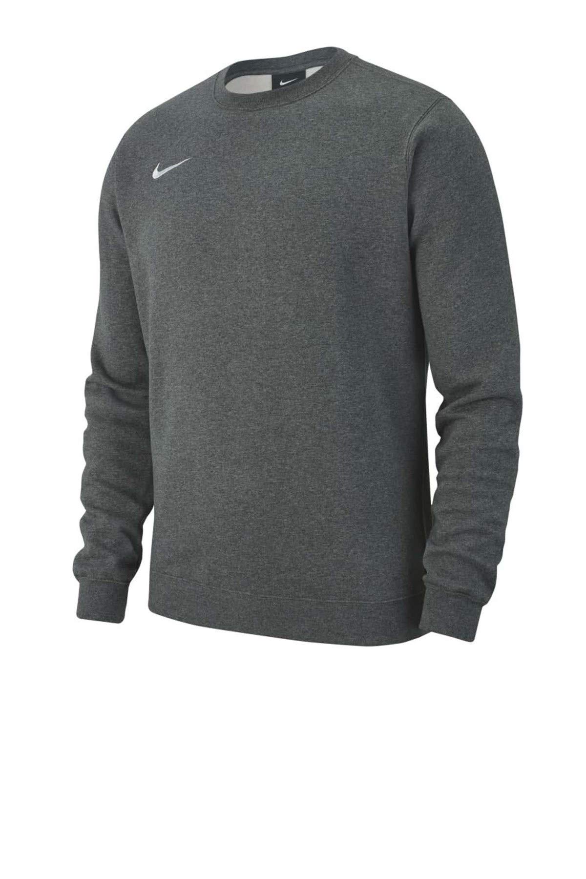 Nike Y Crw Flc Tm Club19 Sweatshirt - Charcoal Heathr/(White), Small