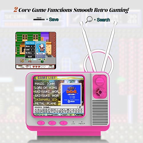 Miniatura 3 de Consola de juegos portátil retro - GV300S 42 JALECO+168 juegos clásicos estilo mini TV con pantalla IPS de 3.0 pulgadas, guarda búsqueda, admite 2