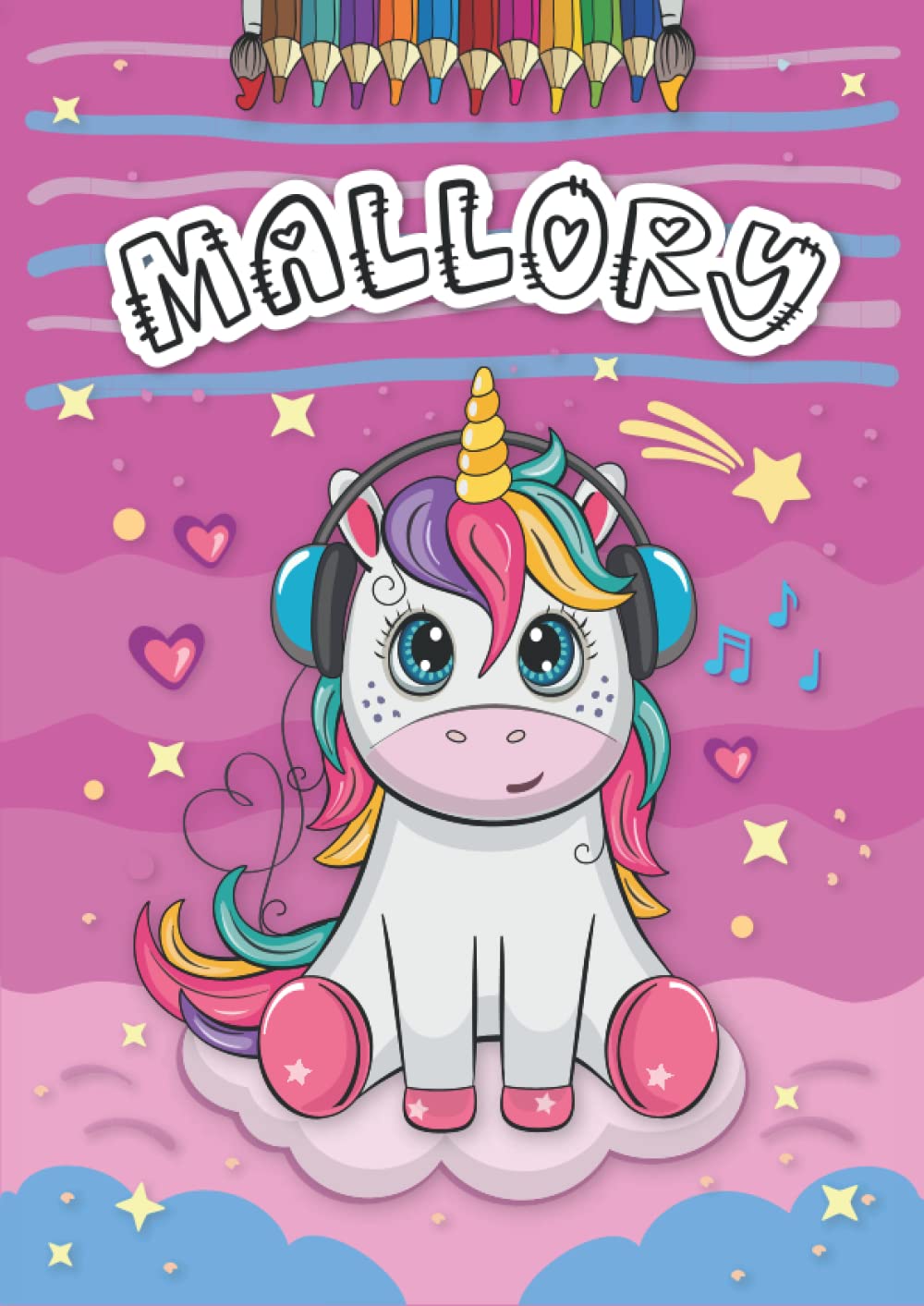 Independently published Mallory: Livre de coloriage personnalisé pour Mallory | Licorne | Cadeau d'anniversaire pour fille ... | 4 à 8 ans | 25 motifs de licorne avec le prénom Mallory, Grand format A4 (21 x 29.7 cm)
