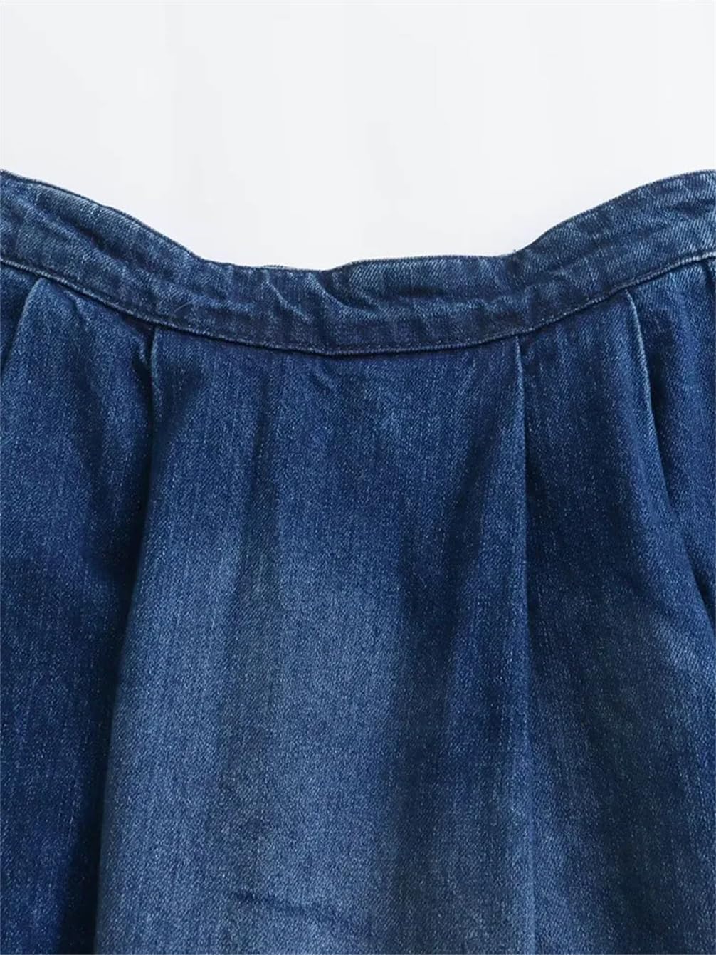 Falda midi ajustada de cintura alta estampada para mujer, cintura alta elástica, falda midi de mezclilla suave acampanada
