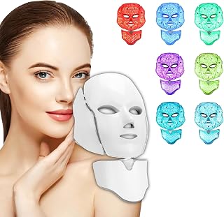 LedMsak 7-Color LED Light Therapy Face Mask for Skin Glow, Fine Lines Reduction & Rejuvenation - Home Beauty Device