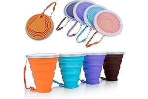 ME.FAN Silicone Shot Glass: Collapsible Travel Cup with Lid