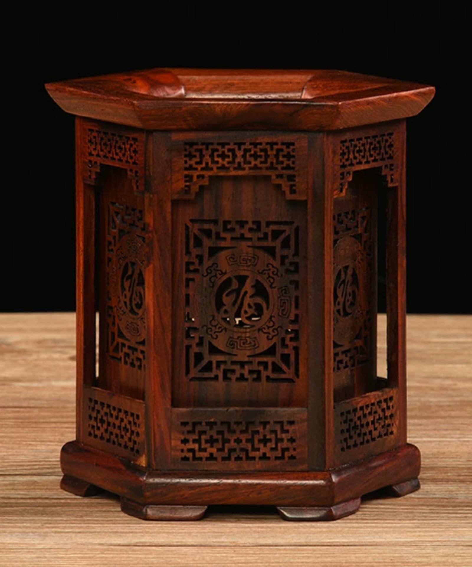 Stifthalter aus Massivholz, Büro-Tischplatte, 13,5 cm, chinesischer Stil, Mao-Stifthalter, Ornament