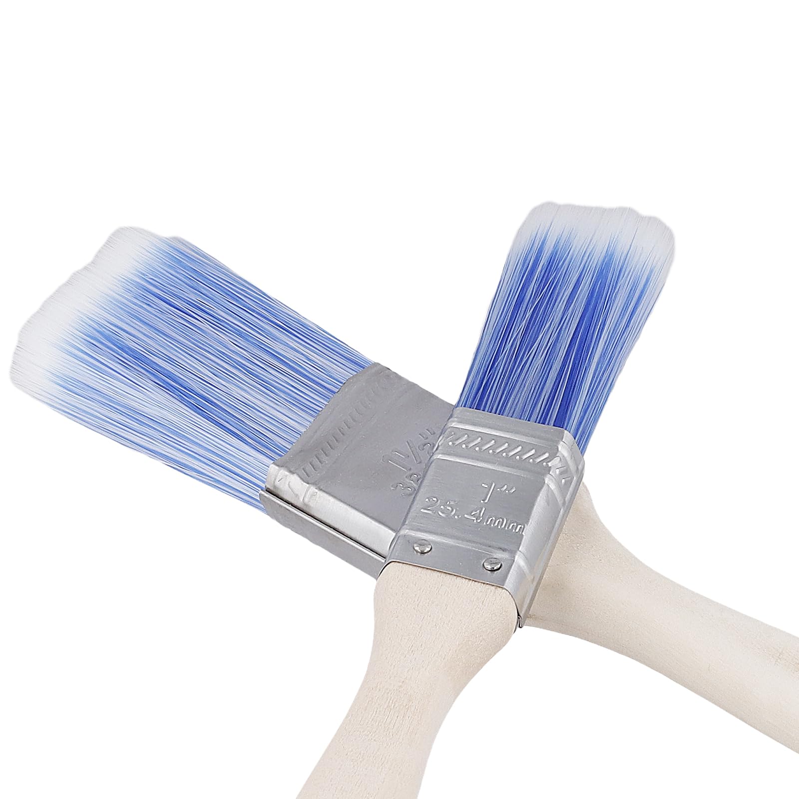 MUKLEI Lot de 12 pinceaux de 4 tailles - Pinceau biseauté pour décoration de la maison - 2,5 cm, 3,8 cm, 5,1 cm, 6,3 cm