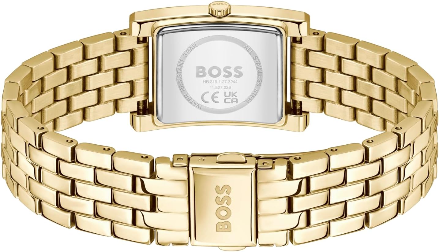 BOSS Lucy Women's 23mm Quartz Watch with Leather Band - Water Resistant up to 3ATM/30 Meters, Square Shaped Case, Business Elegance