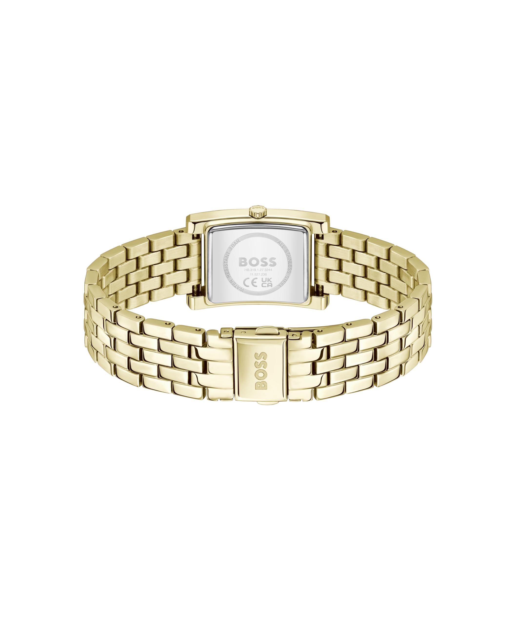 BOSS Orologio Con Movimento al Quarzo a Due Lancette da Donna Collezione LUCY con Cinturino in Acciaio Inossidabile o Pelle, e Cassa Rettangolare